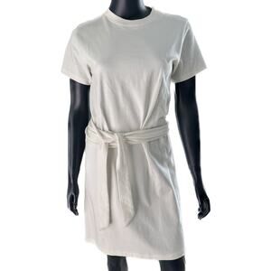 VINCE OFF-WHITE SIDE-TIE MINIDRESS XS X-Small